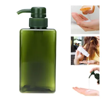 Genopfyldning Shampoo Flaske, Pumpe Push-Type Tom Plastik Lotion Dispenser 450/650ml Grøn Creme, Emulsion Lotion Containere