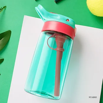 500 ml Mode Søde Baby-tætte drikke Vand Flaske Kop Med Sugerør Låg Børn i Skole Udendørs Drikke Flaske Uddannelse Cup