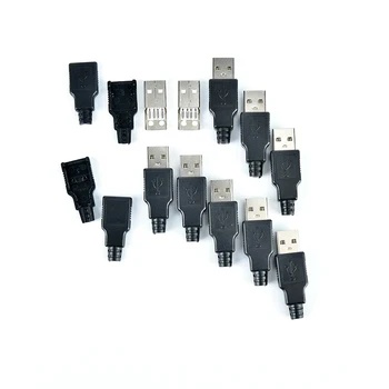 DIY 4-Pin Stik Stik Stik Med Sort Plast Cover USB Type A Male Adapter Tilslut USB 2.0 PCB SDA Data Kabel-Line