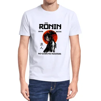 Indtil Ronin Død Ingen Guder, Ingen Mestre Sjove Samurai Japansk Stil, Sjov Unisex T-Shirt i kortærmet T-Shirt i Høj Kvalitet Bomuld Toppe