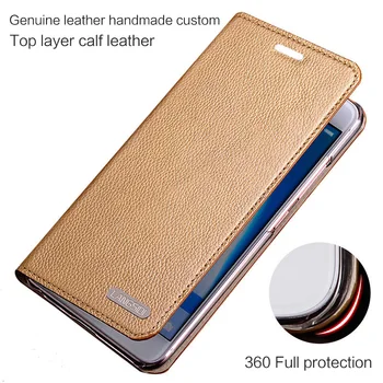 JUNDONG læder kalveskind litchi tekstur Til LeEco X620 flip phone tilfælde er alle håndlavet brugerdefinerede