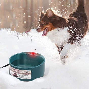 Pet Vand Dispenser 2.2 L Varme Vand Skål Automatisk Homothermal Dog Drikke-Arkføderen Gratis Is Til Varm Vinter Holde Killing Hunde