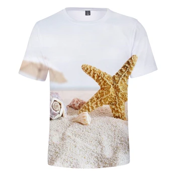 2021 Nye 3D Herre Ocean Sky Smuk Udsigt over Havet t-shirts Toppe Beach-Coconut Tree Vindmølle T-shirt Mænd/Kvinder T-shirt t-Shirts