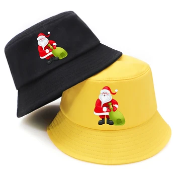 Søde Santa Claus Print Fiskeren Hat Til Unisex-Bucket Hat Fisker Caps Fritids-Mode Bob Caps Udendørs Afslappet Strand Sol Hatte