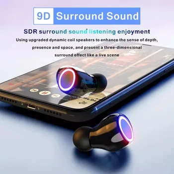 Bluetooth Hovedtelefoner TWS Trådløse Headset Mikrofon, Touch Styring Vandtæt Bevægelse Audiophile Hovedtelefoner til Alle Smartphones