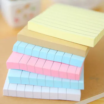 80 Ark ensfarvet Memo Pad Stickers er selvklæbende Sticky Besked Varsel Notesblok Skole Kontorartikler Forsyninger