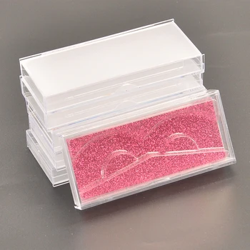 Engros Eyelash Emballage Lash Kasser Pakke Tilpasset Akryl Skuffe Sølv Glitter Mink-Vipper, Makeup Opbevaring Sag Leverandører