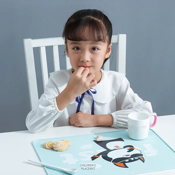Børn Baby Silikone Tabel Måtte Spise Ude Bærbare Studerende Frokost Dug Skridsikker Vandtæt Olie-Bevis Sammenklappelig Dækkeserviet