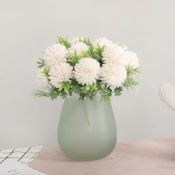 Hjem Desktop Falske Blomst Vise Kunstige Buket Bryllup Vejen Guide Arrangement Simulering 5 Mælkebøtte Bolden Chrysanthemum