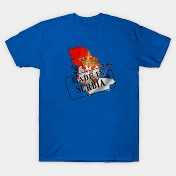 Serbiske Flag og Kort Nationens Stolthed Fremstillet I Serbien, kortærmet T-Shirt til Sommeren Bomuld kortærmet O-Hals Unisex T-Shirt Nye S-3XL