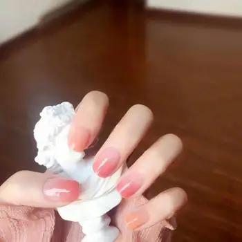 24Pcs Kunstige Negle Tips Enkel Betjening Farverige Almindelig Nail Tips til DIY Kunstige Negle Tips Fuld Dækning Farvede Negle