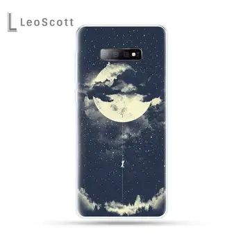 Bjerg en Stjerneklar himmel, månen univers mønster Phone Case For Samsung Galaxy S5 S7 S8 S9 S10 S10e S20 kant plus lite