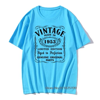 Engros T-Shirt Almindeligt Mænd Sommeren Trendy Pop-T-Shirt lavet i 1953 Alle Originale Dele Brev Bomuld langærmet T-Shirt Top