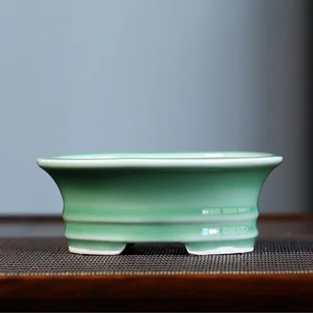 Ny Oval Munden Bassin Japansk Og koreansk Enkle Stil for Lille Grøn Plante Flower Pot Balkon Firkantede Potter Blomst Bonsai Skål