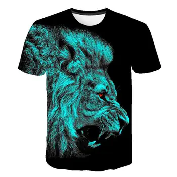 Black og white lion 3D Printet T-shirt, Fede Dyr Mønster 2020 Mode Sommeren Korte Ærmer Toppe Mænds Tshirt Dreng Pige Tees