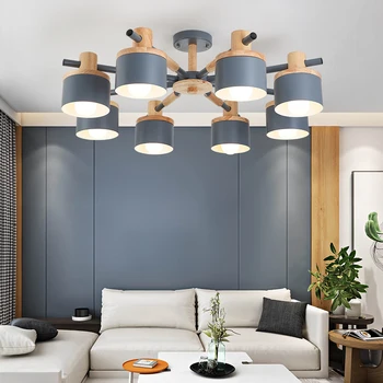 Moderne Lysekrone i Nordisk stil med runde metal lampeskærm lysekrone til stue, soveværelse belysning