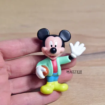 6Pieces 6,5 cm Disney Rugby Mickey mouse søde tegneserie dukke model håndlavet legetøj DIY tilbehør