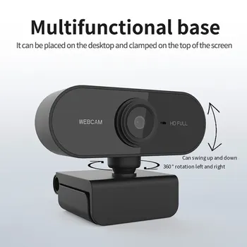 Full HD 1080P Webcam Computer PC-Web-Kamera med Mikrofon Roterende Kameraer til Live Video Broadcast-Opkald, Konference Arbejde