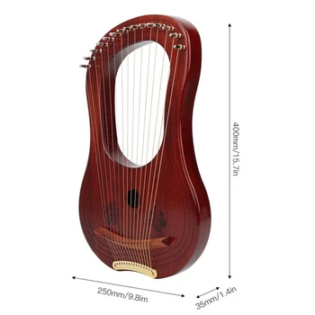 Nye GECKO 15-Strenget Lyre Harpe Mahogni Massivt Træ Metal Strenge Strengeinstrumenter for musikelskere Begyndere,Osv.