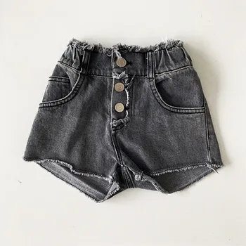 Børnenes sommer nye Shorts Piger' Hsmall høj talje vasket elastisk denim shorts lille barn bukser kids tøj