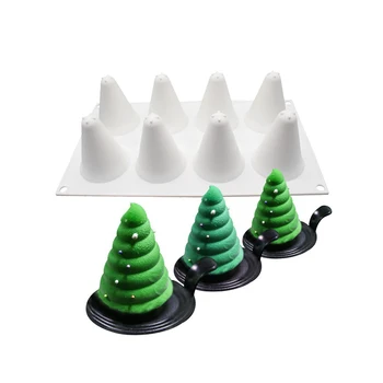 Juletræ Silikone Formen Kage Dekorere Mould Værktøjer 8 Hulrum 3D-Formet Mousse Forme Non-stick DIY Bage Kage Forme og Værktøjer