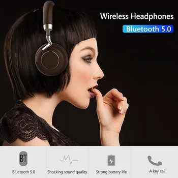 ALLOYSEED H-001 5.0 +EDR Hovedtelefoner På Ear Trådløse Wired Stereo Headset med Mikrofon til PC, Telefon, Tablet