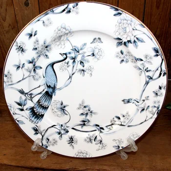 Bryllup blå og hvid porcelæn skåle antik-service sæt gaver husstand, skåle og tallerkener Jingdezhen bone china porcelæn