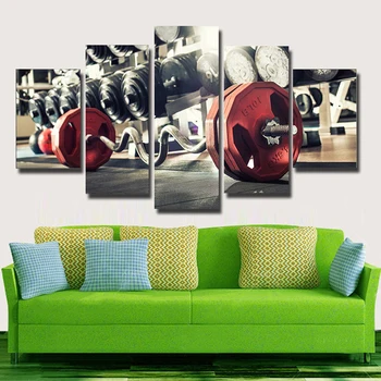 Moderne Canvas HD Hjem Dekoration Maling Plakat Væg Kunst er Trykt 5 Panel Trænings-og vægtløftning Stue Billeder Billede