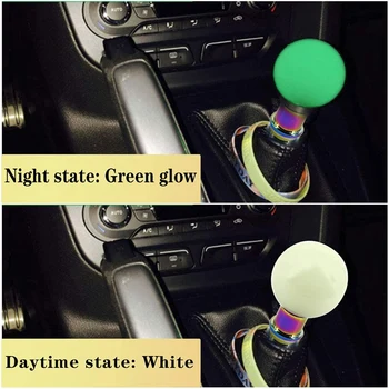 Gear Shift-Knap Håndtag Shifter Hoved Cue Lysende Kugle Passer til de Fleste Automatisk Manuel Køretøjer 5 6-trins Grønne Lysende