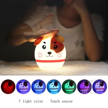 Night Light-Led ' en Emulsion Søde Dyr Mini Bord Lamper til Soveværelset Børn Værelses Lys Art Deco Farverige Touch Sensor Dæmpning