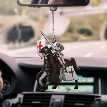 XXFF Templar Riding Horse Auto Pendants Car Interior Decorative Accessories for Rearview Mirror Door Hanging Ornaments