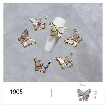 3D-Flyvende Sommerfugl Zircon Fritillary Nail Art Alloy Butterfly Ryste Fløj Luksus Krystal Søm Smykker Manicure Smykker Søm Deco -