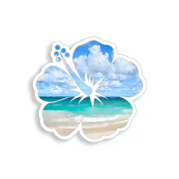 Personlig Klistermærker Hibiscus Blomst Mærkat Beach Ocean Cup Bærbar Computer Til Bilen Vindue Kofanger Mærkat Vandtæt Vinyl Decals