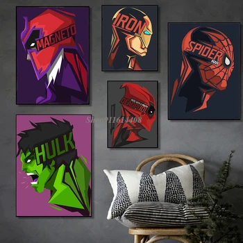 Nordisk Plakater og Prints Væg Kunst, Lærred Maleri på Væggen Billeder til Stue Indretning Spiderman Superhelt anime Film Avengers