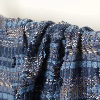 Kluden Mørke Blå Tweed Farve Style Tøjet Materialer Foråret Passer til Kjole Nederdel DIY tøj, tekstiler ping
