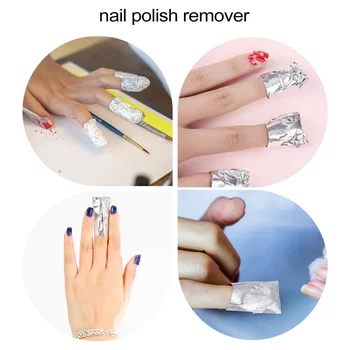 500pcs/ 5 Pakker Nail Polish Remover Wraps Negle Rengøring Tin Folie til Hjemmet Salon