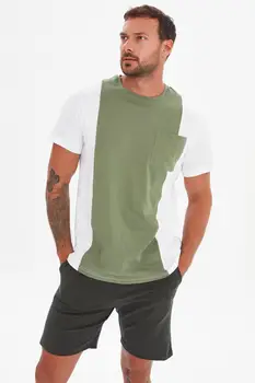 Trendyol Mænd 'S Regular Fit kortærmet Panelli T-Shirt TMNSS21TS2813