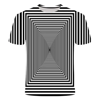 Camiseta tridimensional vortex para hombre, camiseta estampada 3D de verano con cuello redondo, camiseta Casual divertida diaria