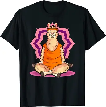 Lama Med Hovedbøjle, Som Sidder Og Mediterer Sjove Yoga-T-Shirt