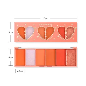 Kys Skønhed er Udelukkende For Følelsesmæssige Blush Pan Hvid Orange Nude Makeup Højglans Eyeshadow Seks-Farve Rouge
