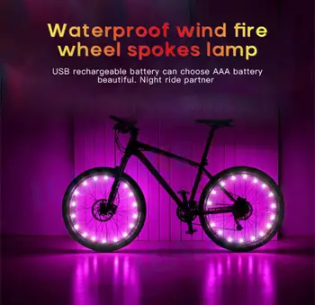 Cykel Tilbehør Underholdning Cykel Lys 20 LED Cykel Cykel Cykel Rim Wheel Lights On Off Flash Talte Lys String