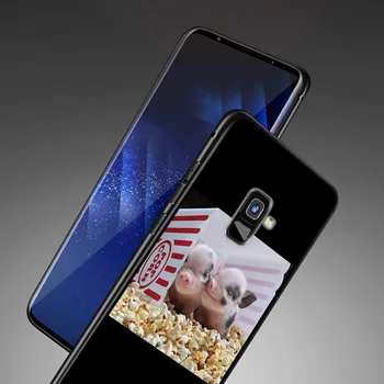 Sød Pink Piggy For Samsung Galaxy A3 A5 A6 A7 A8 A9 A6S A8S A9S Stjerne Plus 2016 2017 2018 Sort Silicone soft TPU Telefonen Sag