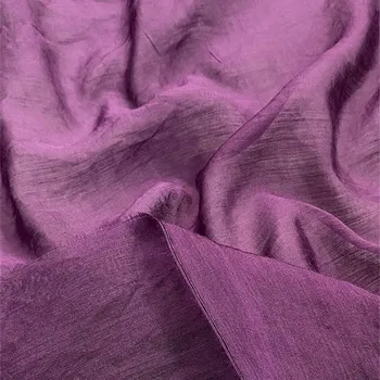 NEW17 High-class Solid Puprle Farve Sommeren Ultra-tynd Silke og Linned Stof for Kvinder er Pyjamas-Skjorte