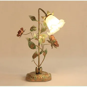 Koreanere bordlampe have blomster soveværelse sengelampe bryllup kreative personlighed varm og romantisk gave lamper pink lampe tabel