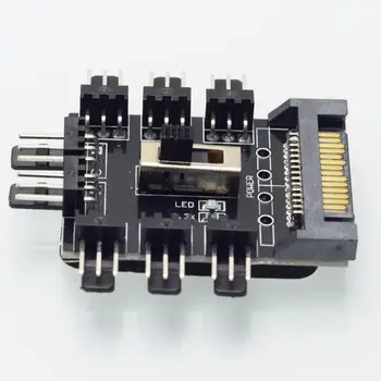 Multi Måde Splitter Køler køleventilator Hub PC Computer SATA 1 til 8 3pin 12V strømudtag PCB-Adapter XXM8
