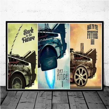 Tilbage til Fremtiden Film Classic Cool Bil Plakat Og Print Væg Kunst, Lærred Maleri Vintage Billeder Til stuen Home Decor