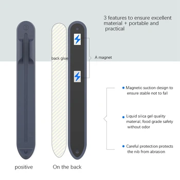 Silikone Pen Holder til Apple Blyant 1 2 Gen Magnetisk Pen Holder til iPad Silikone Pen Indehaveren