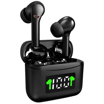 Trådløse Stereo-Bluetooth-5.0 Headset Vandtæt Ipx5 Øretelefoner med Mikrofon til Sport Sort