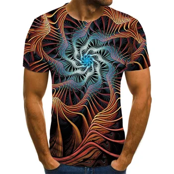 2020 ny tre-dimensionel grafisk T-shirt, mænds casual toppe sjove 3D-kortærmet T-shirt til sommer O-hals skjorte plus size streetwear