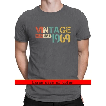 Vintage August 1969 Retro 2021 T-Shirt-Nyhed Kortærmet Sommer Crazy Fashion Trykt Runde Krave, Slank Skjorte